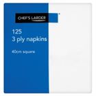 Chef's Larder 125 3 Ply White Napkins 40cm Square (Case of 8)